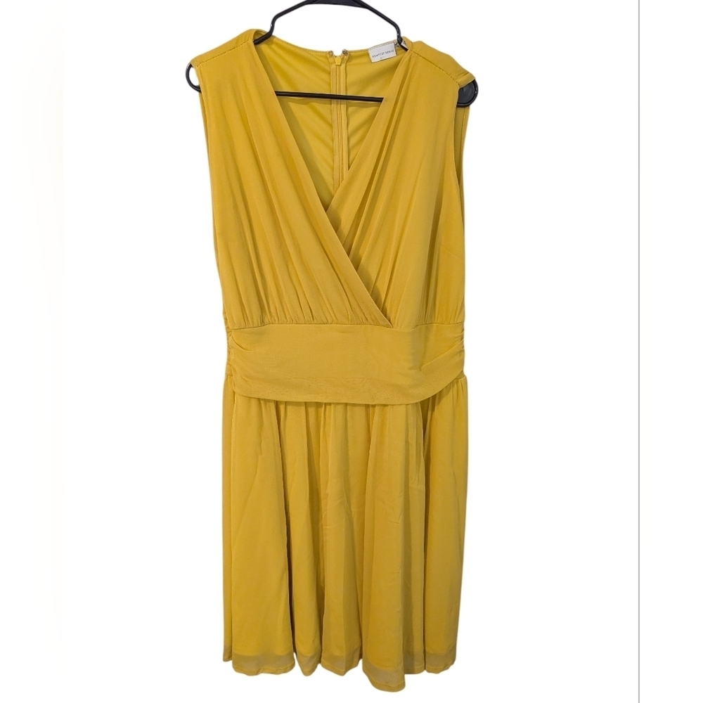 Newport News,Elegant Yellow Sleeveless Dress, Size 18